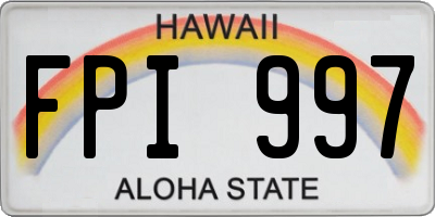 HI license plate FPI997