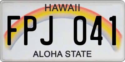 HI license plate FPJ041