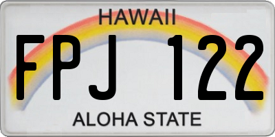 HI license plate FPJ122