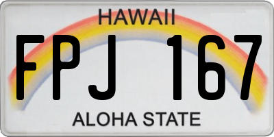 HI license plate FPJ167