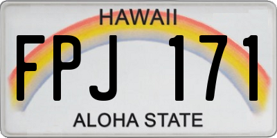 HI license plate FPJ171
