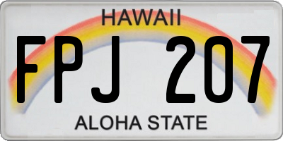 HI license plate FPJ207