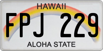HI license plate FPJ229
