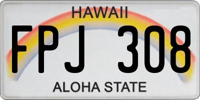 HI license plate FPJ308