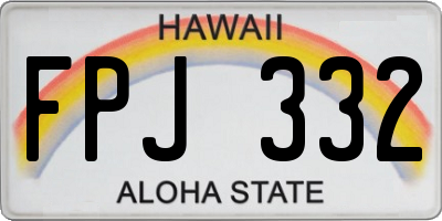 HI license plate FPJ332