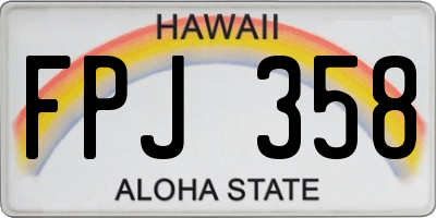 HI license plate FPJ358