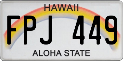 HI license plate FPJ449