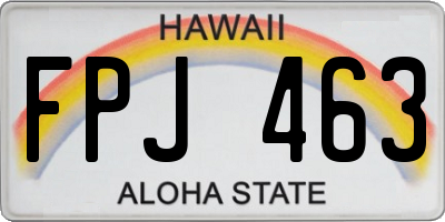 HI license plate FPJ463
