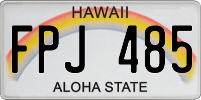 HI license plate FPJ485