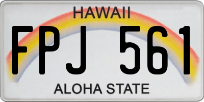 HI license plate FPJ561