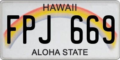 HI license plate FPJ669