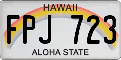 HI license plate FPJ723