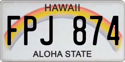 HI license plate FPJ874