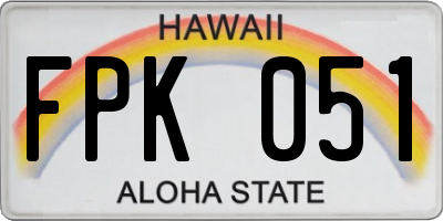 HI license plate FPK051