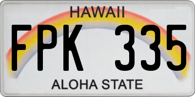 HI license plate FPK335
