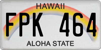 HI license plate FPK464