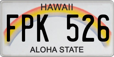 HI license plate FPK526