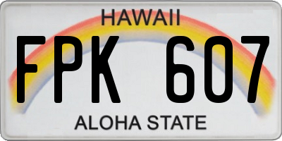 HI license plate FPK607