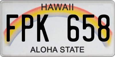 HI license plate FPK658
