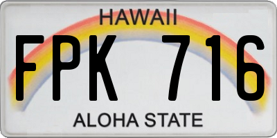 HI license plate FPK716