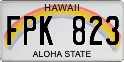 HI license plate FPK823