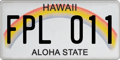 HI license plate FPL011