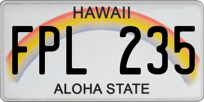 HI license plate FPL235