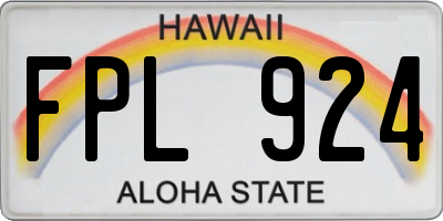 HI license plate FPL924