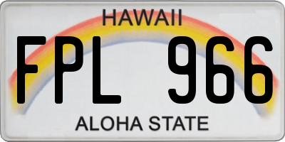 HI license plate FPL966