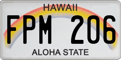 HI license plate FPM206
