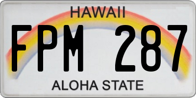 HI license plate FPM287