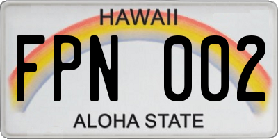 HI license plate FPN002