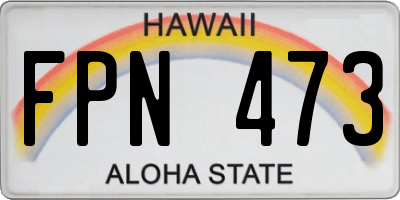 HI license plate FPN473