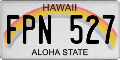 HI license plate FPN527
