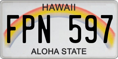 HI license plate FPN597