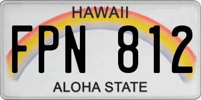 HI license plate FPN812