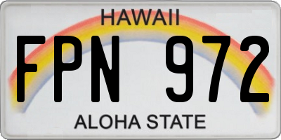 HI license plate FPN972
