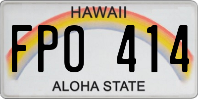 HI license plate FPO414