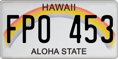 HI license plate FPO453