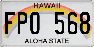 HI license plate FPO568