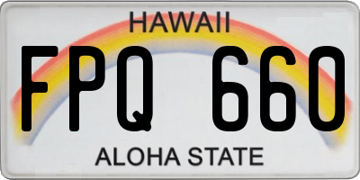 HI license plate FPQ660