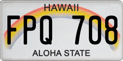 HI license plate FPQ708