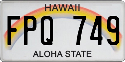 HI license plate FPQ749