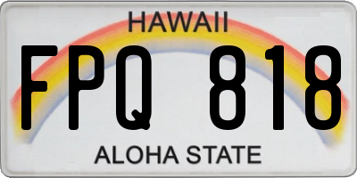HI license plate FPQ818
