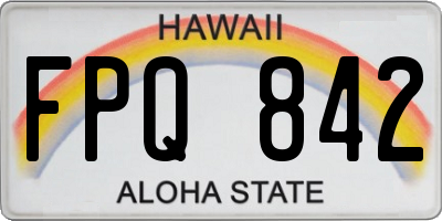 HI license plate FPQ842