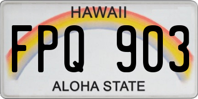 HI license plate FPQ903