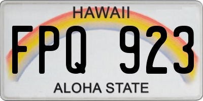 HI license plate FPQ923