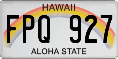 HI license plate FPQ927