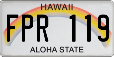 HI license plate FPR119