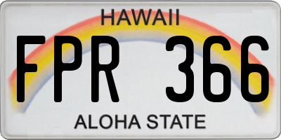 HI license plate FPR366
